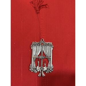 Avon 2008 Christmas Window Pewter Collectible Ornament